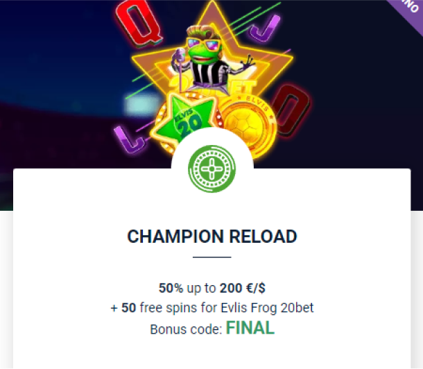 20bet 賭場促銷活動